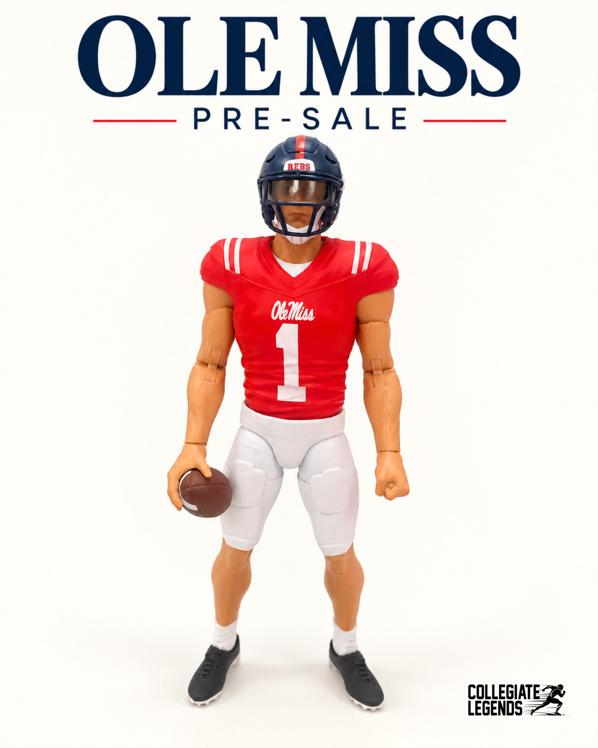 PRESALE: #1 Ole Miss Walk-On Player | Collegiate Legends Action Figure