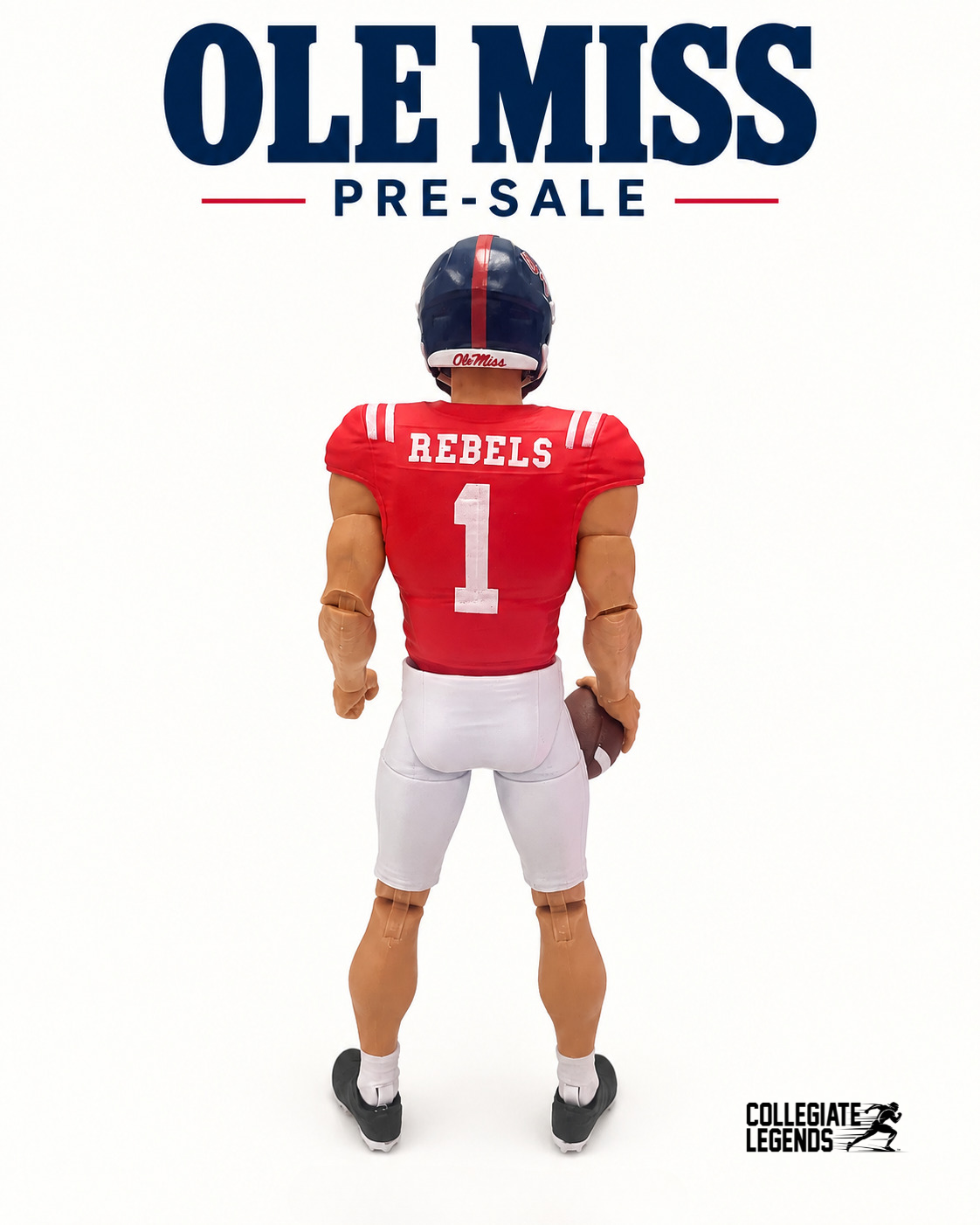 PRESALE: #1 Ole Miss Walk-On Player | Collegiate Legends Action Figure