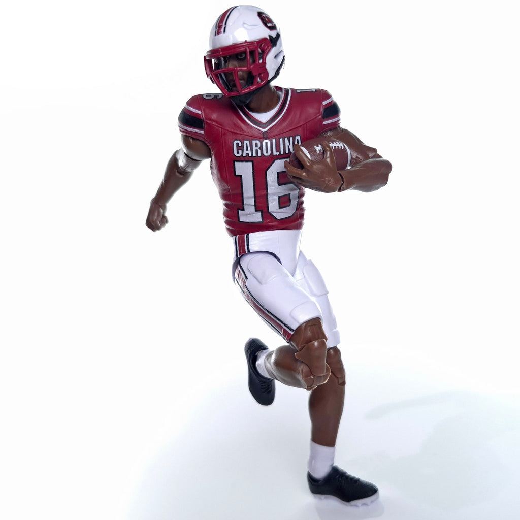 Collegiate Legends LaNorris Sellers #16 autographed South Carolina Gamecocks action figure in a running pose