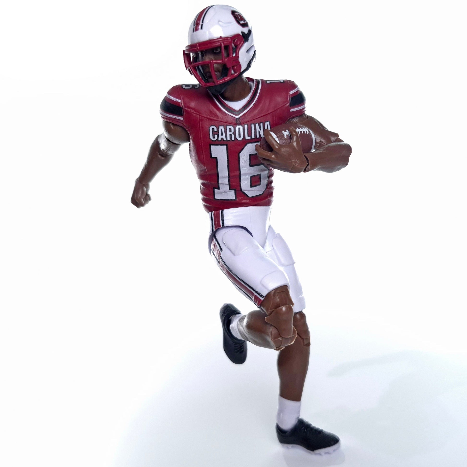 Collegiate Legends LaNorris Sellers #16 autographed South Carolina Gamecocks action figure in a running pose